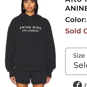Anine Bing Black Hoodie size Large